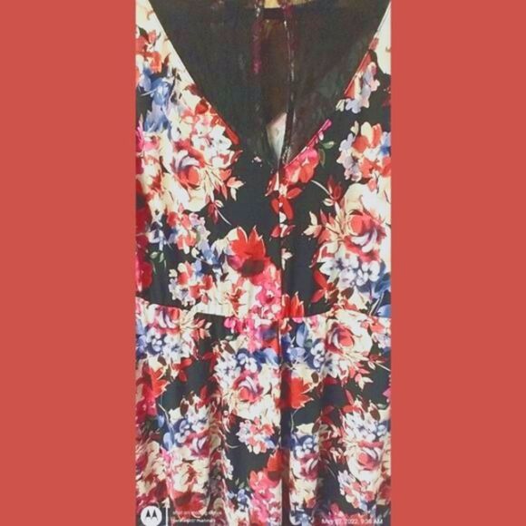 TORRID Plus Size Skater Maxi Dress Studio Knit Lace Floral Black SIZE 3X - Picture 10 of 16